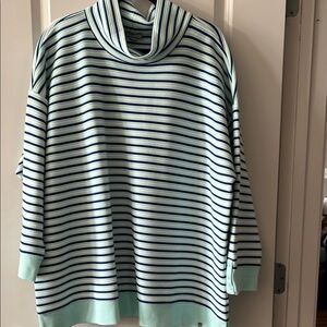 Blue Turtleneck Sweater with Relaxed Fit